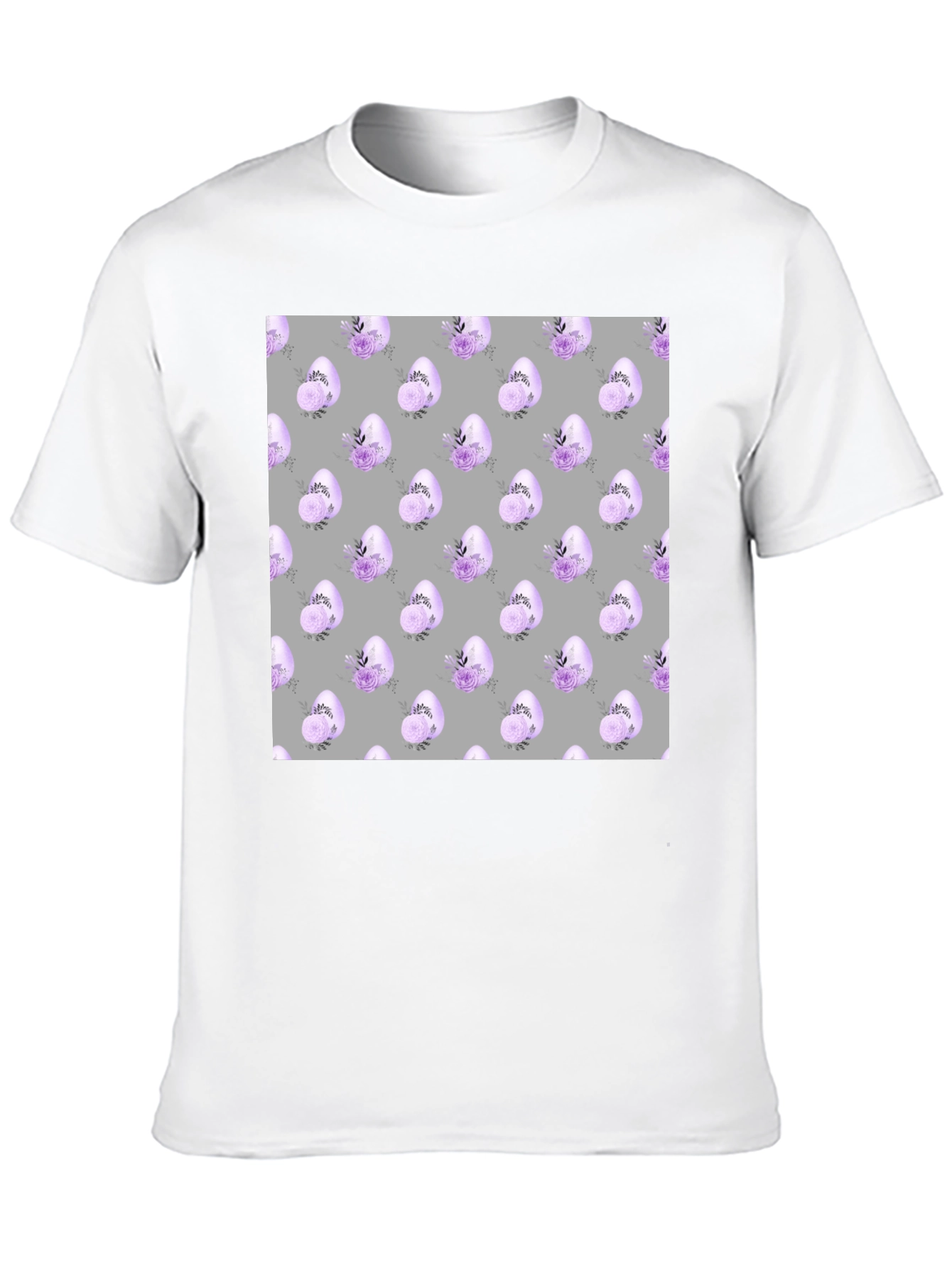 Floral Easter Egg T-Shirt - Mens Black Tee