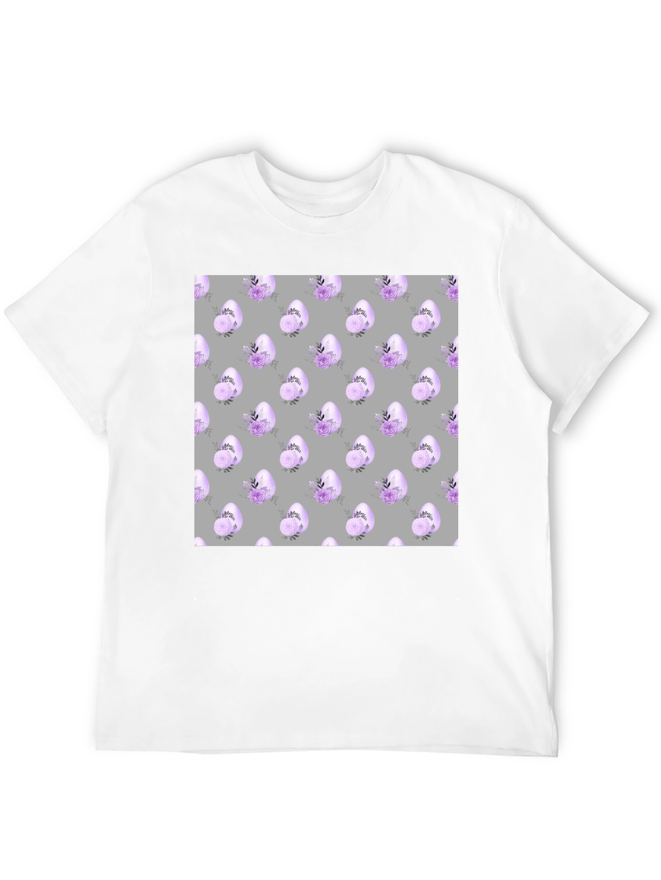 Floral Easter Egg T-Shirt - Mens Black Tee