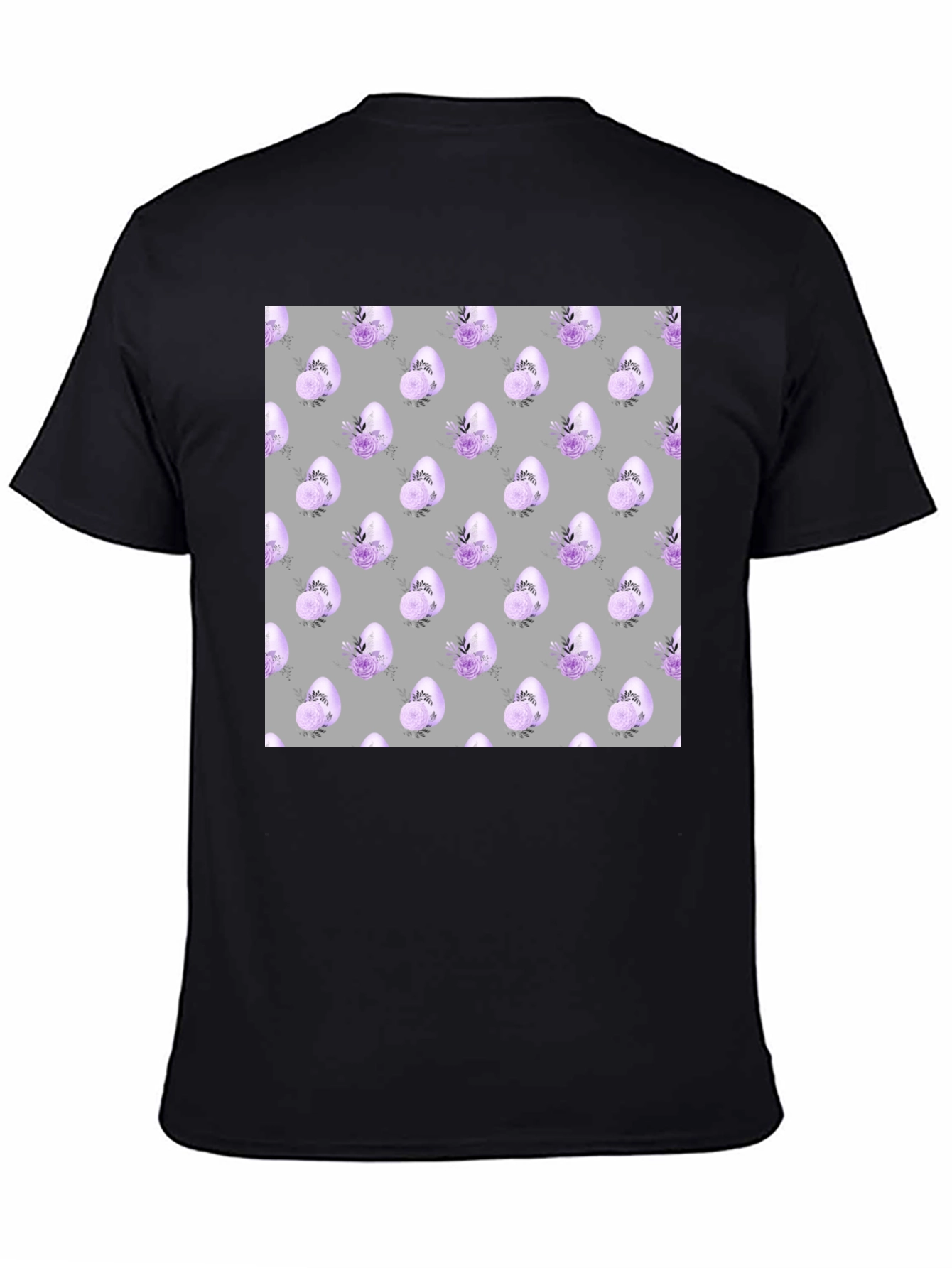 Floral Easter Egg T-Shirt - Mens Black Tee