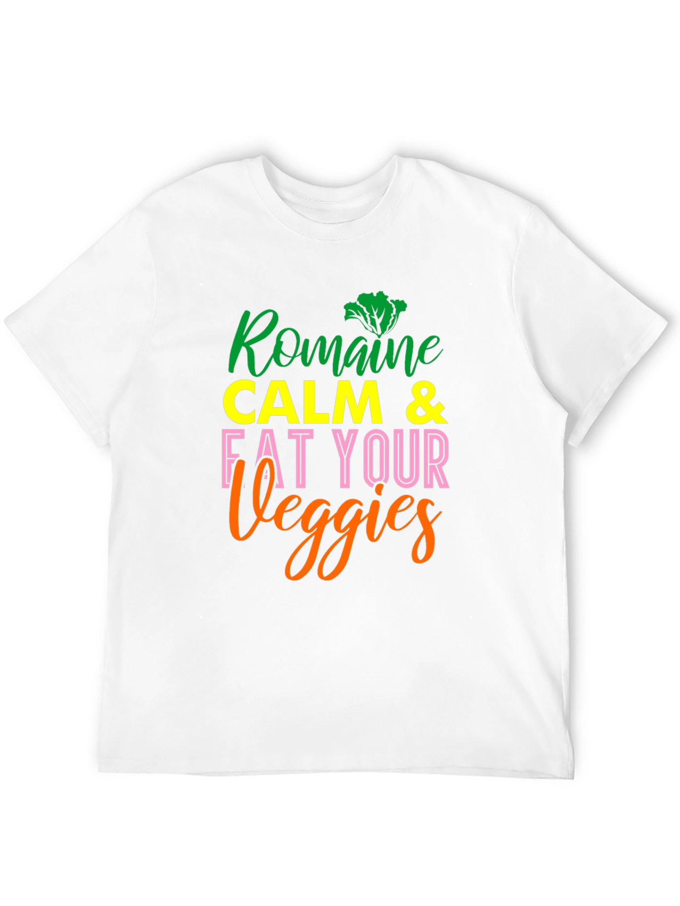 Romaine Calm & Eat Your Veggies Black T-Shirt