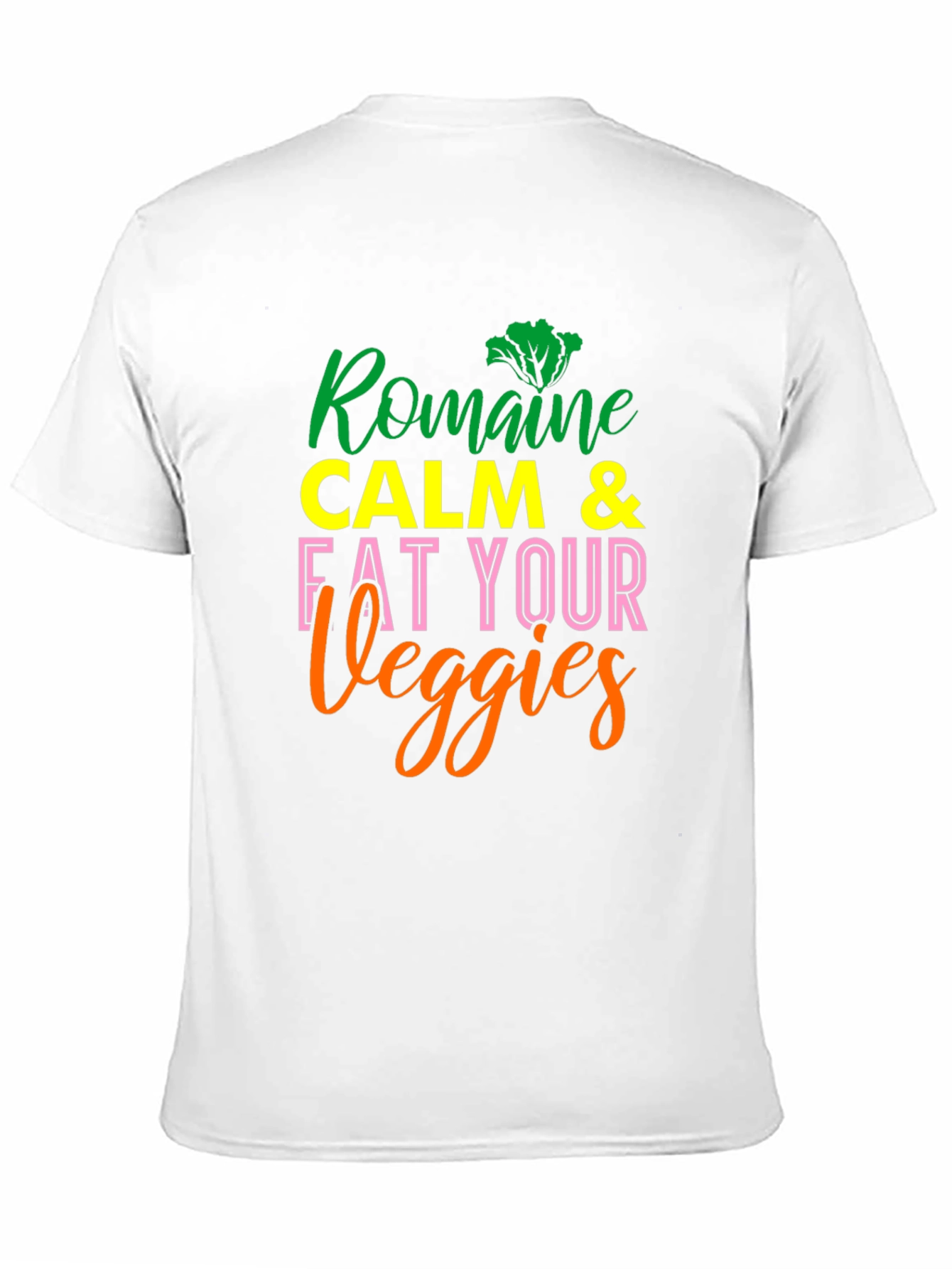 Romaine Calm & Eat Your Veggies Black T-Shirt