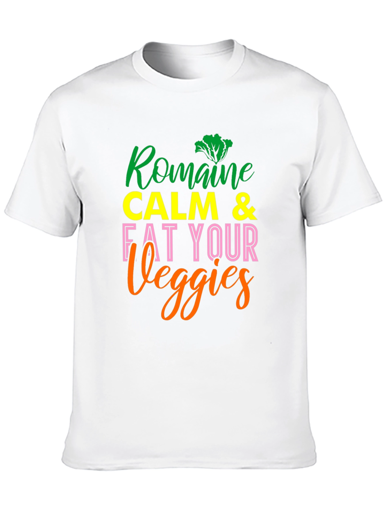 Romaine Calm & Eat Your Veggies Black T-Shirt