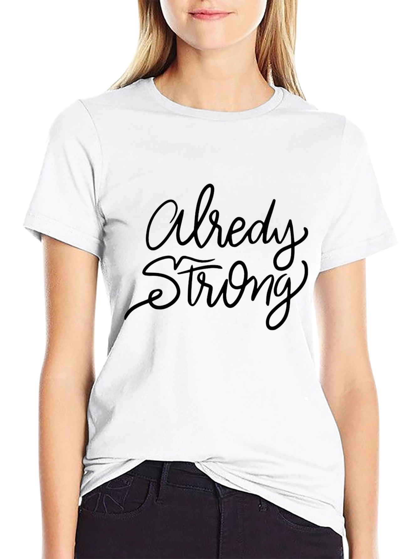Already Strong Black Graphic Tee