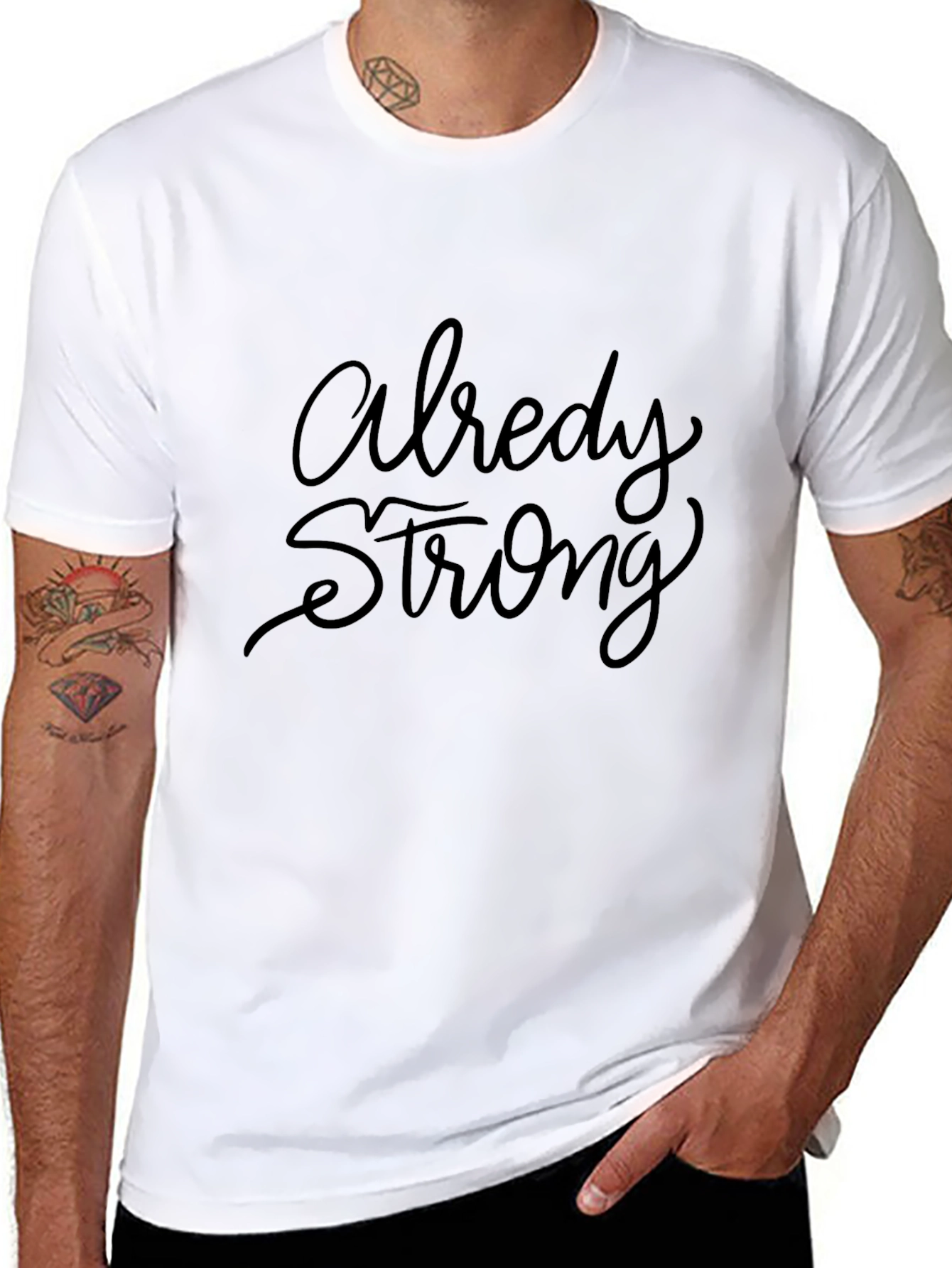 Already Strong Black Graphic Tee