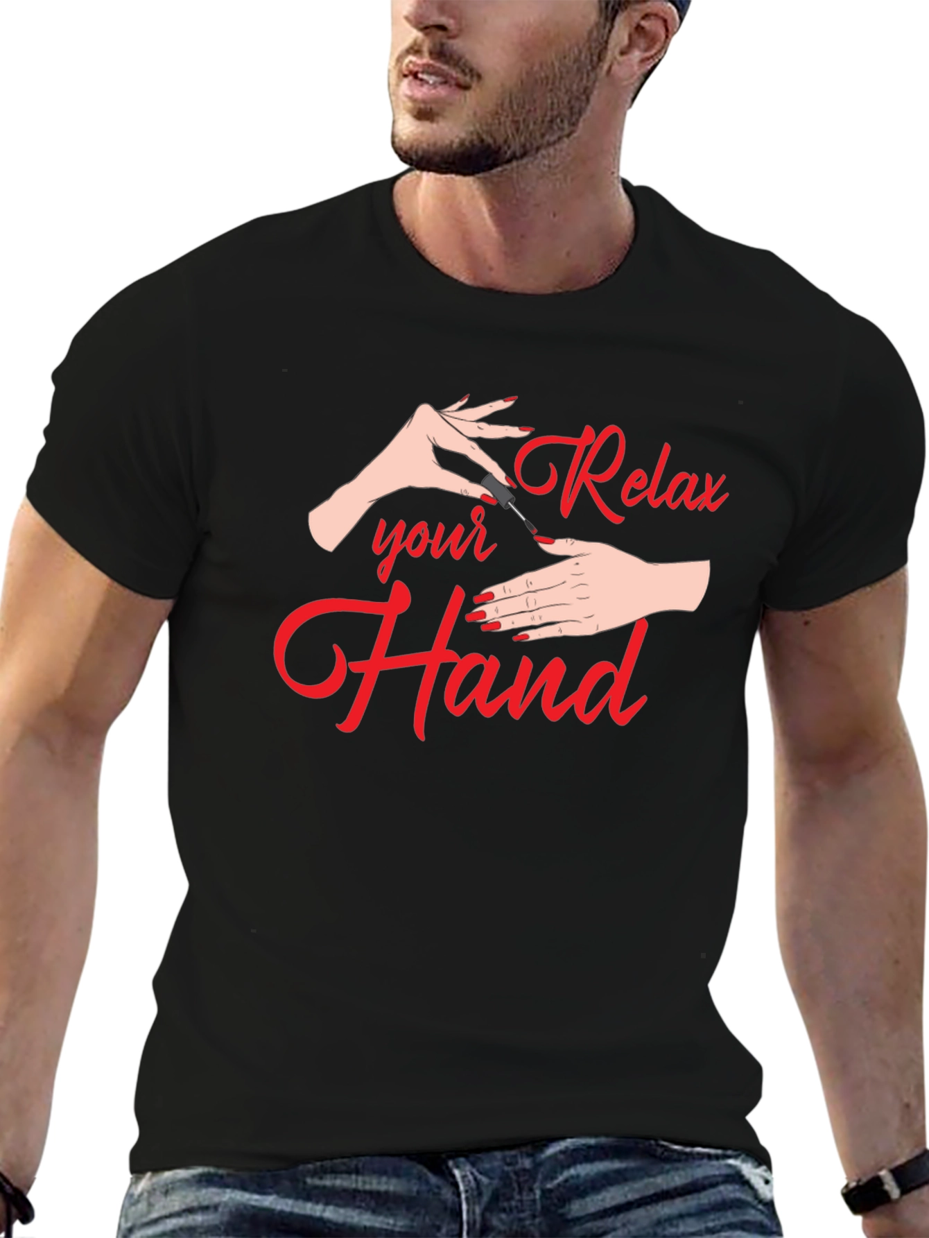 Relax Your Hand Black T-Shirt