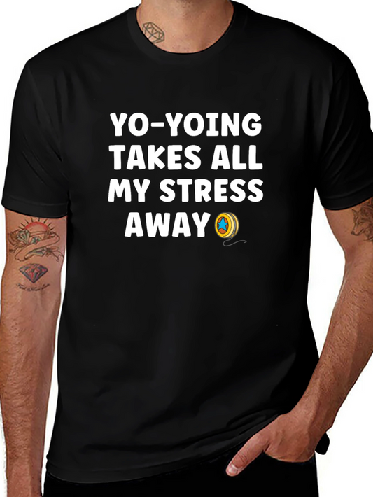 Yo-Yoing Takes All My Stress Away Black T-Shirt