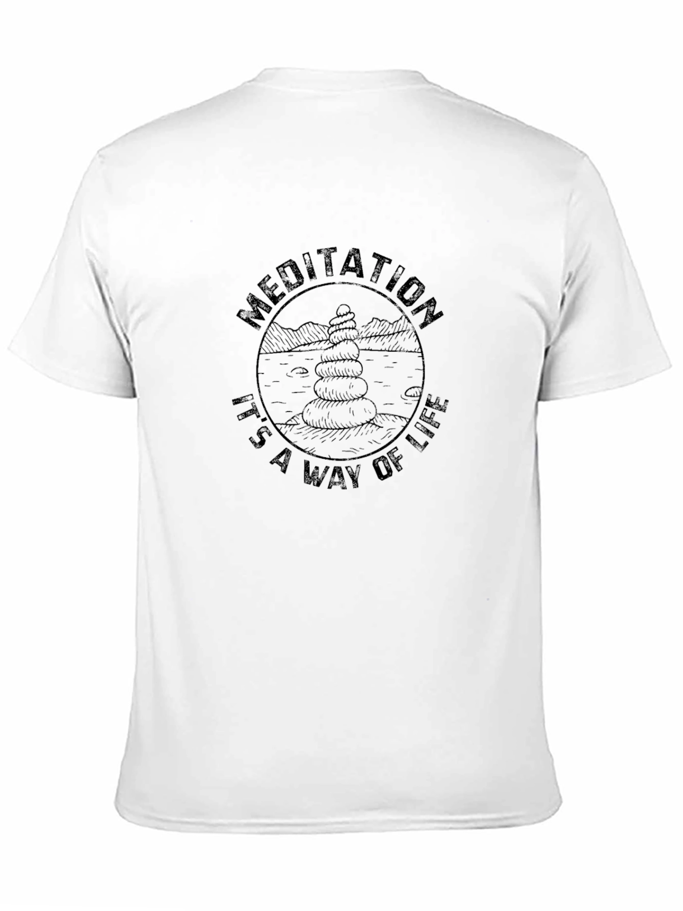 Meditation Way of Life Black Graphic T-Shirt