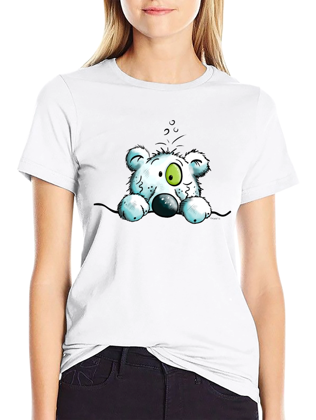 Cartoon Bear Graphic T-Shirt