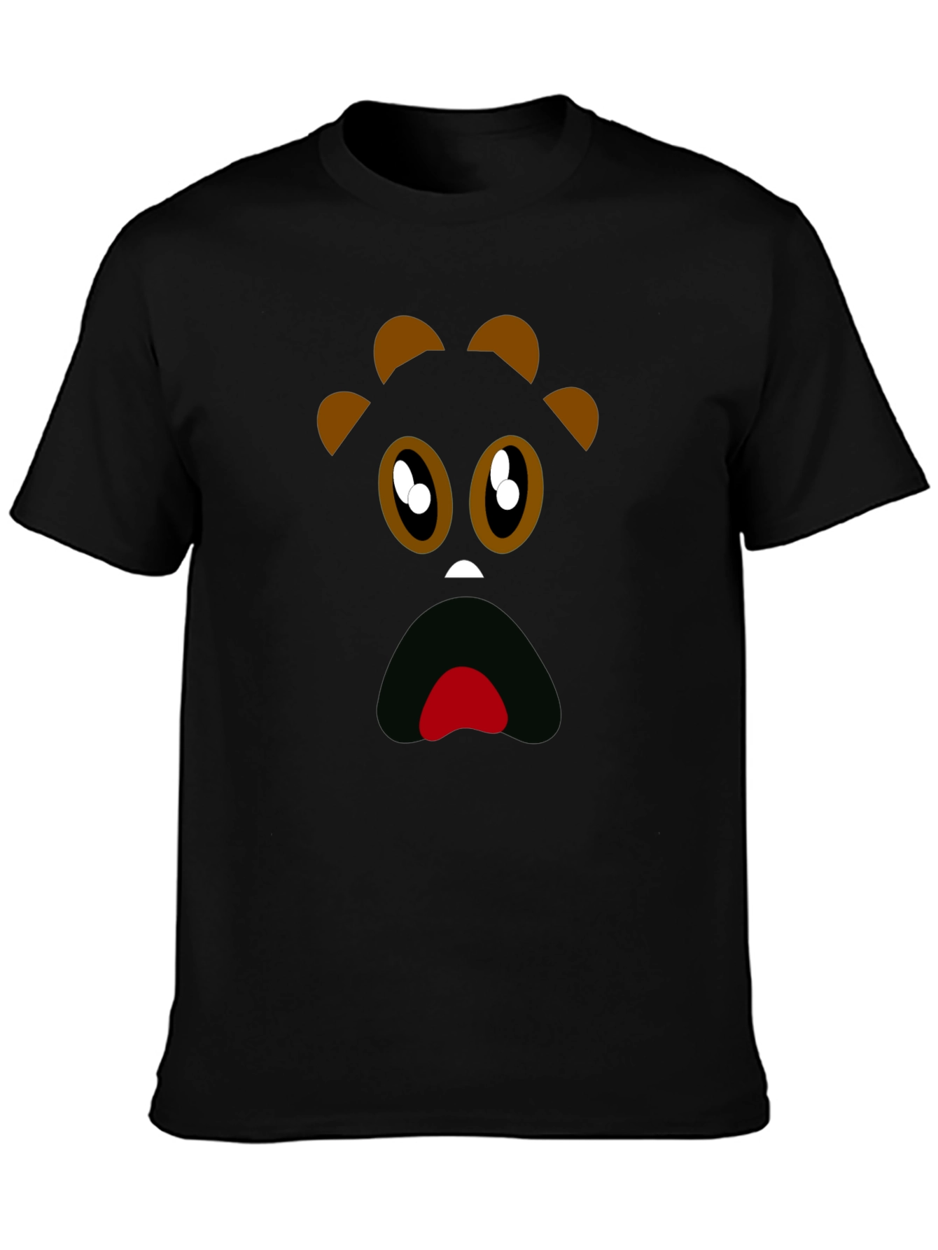 Funny Monster Face Black T-Shirt