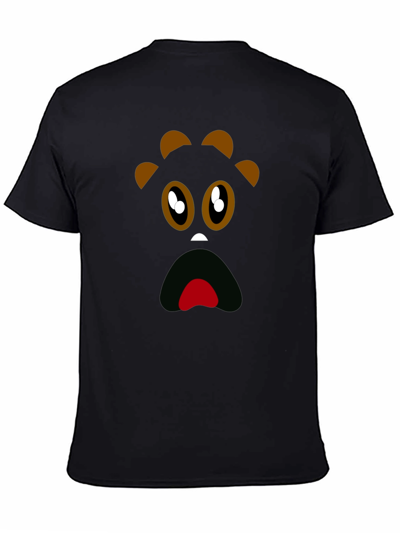 Funny Monster Face Black T-Shirt