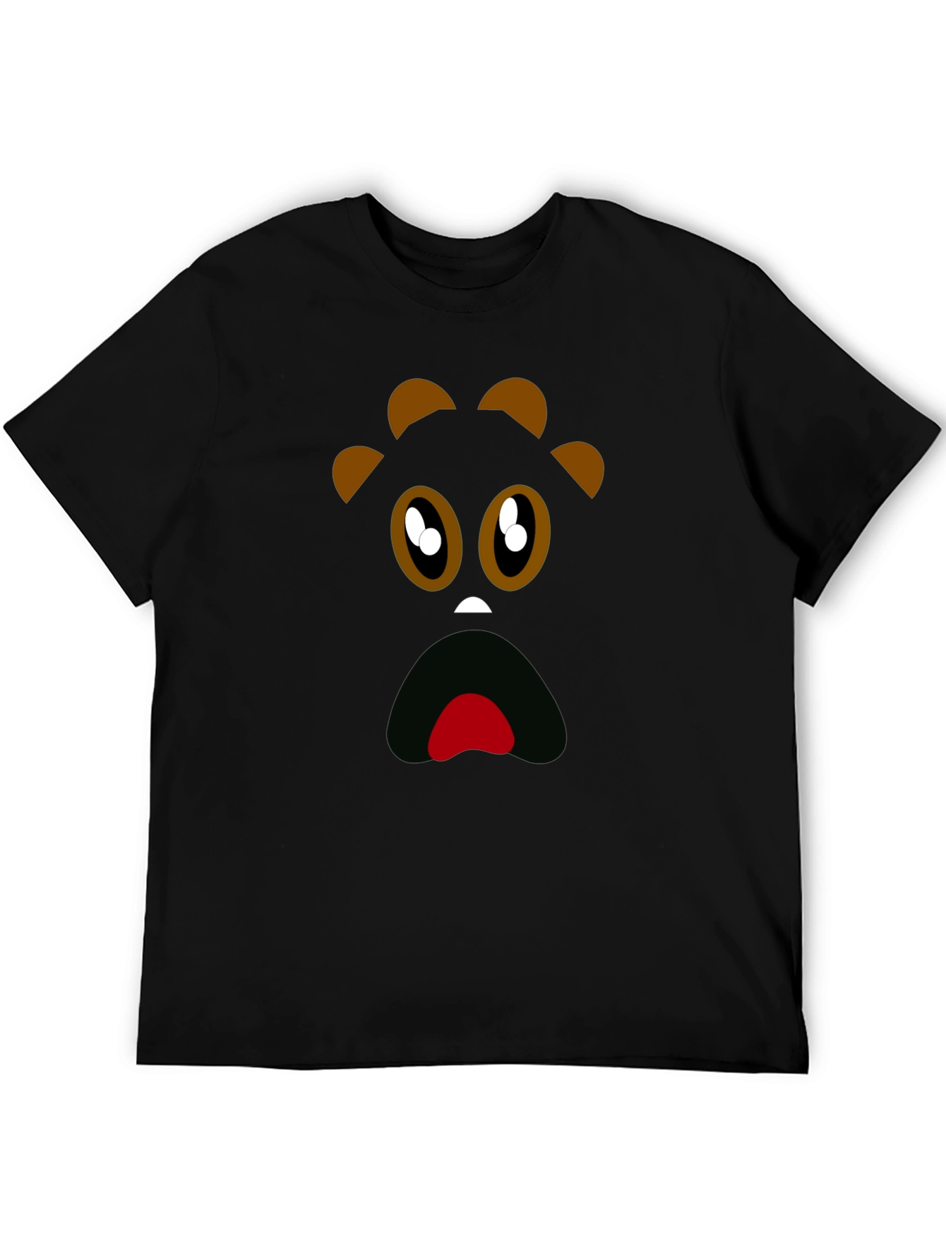 Funny Monster Face Black T-Shirt