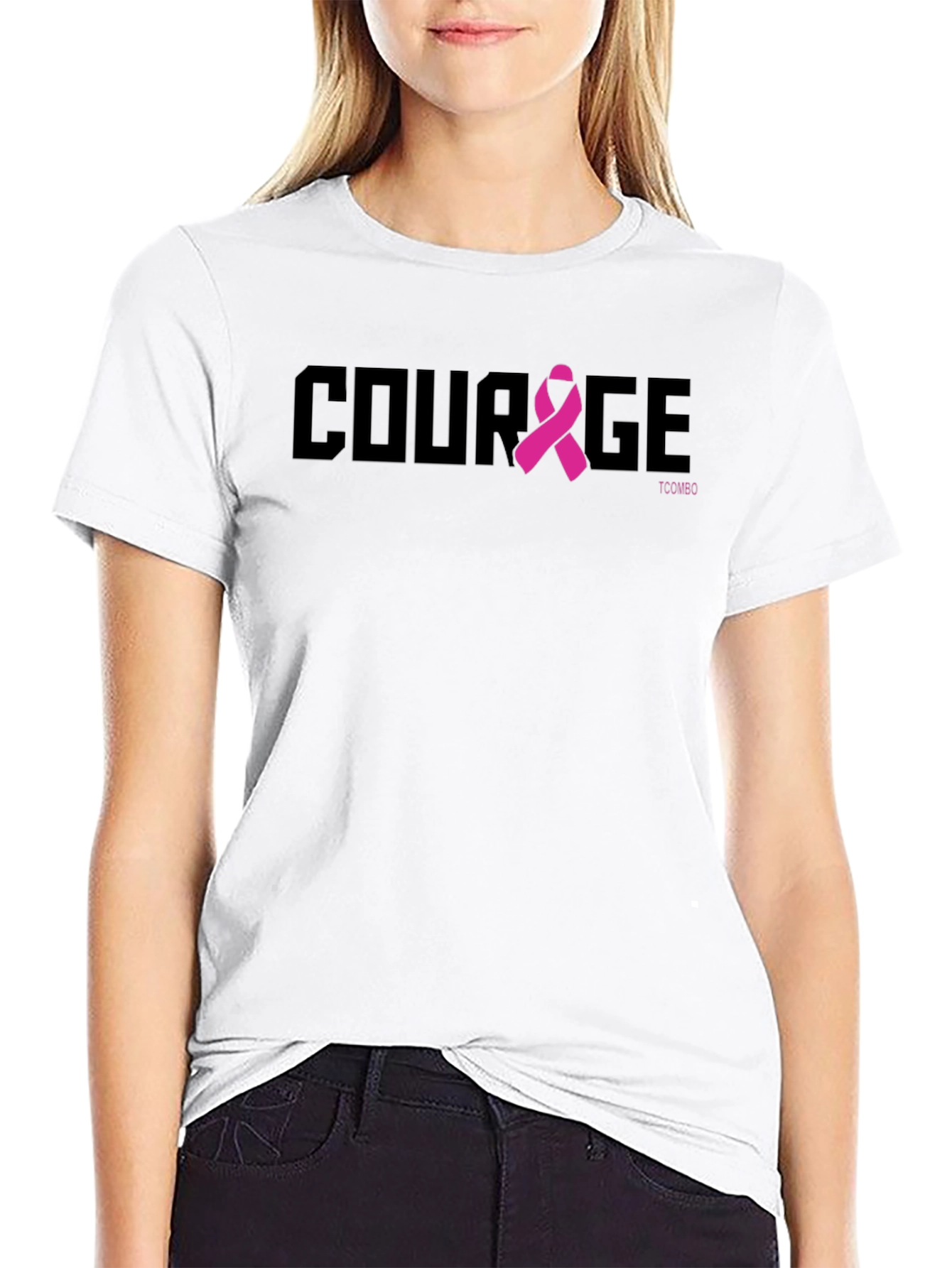 Courage Ribbon T-Shirt - Black