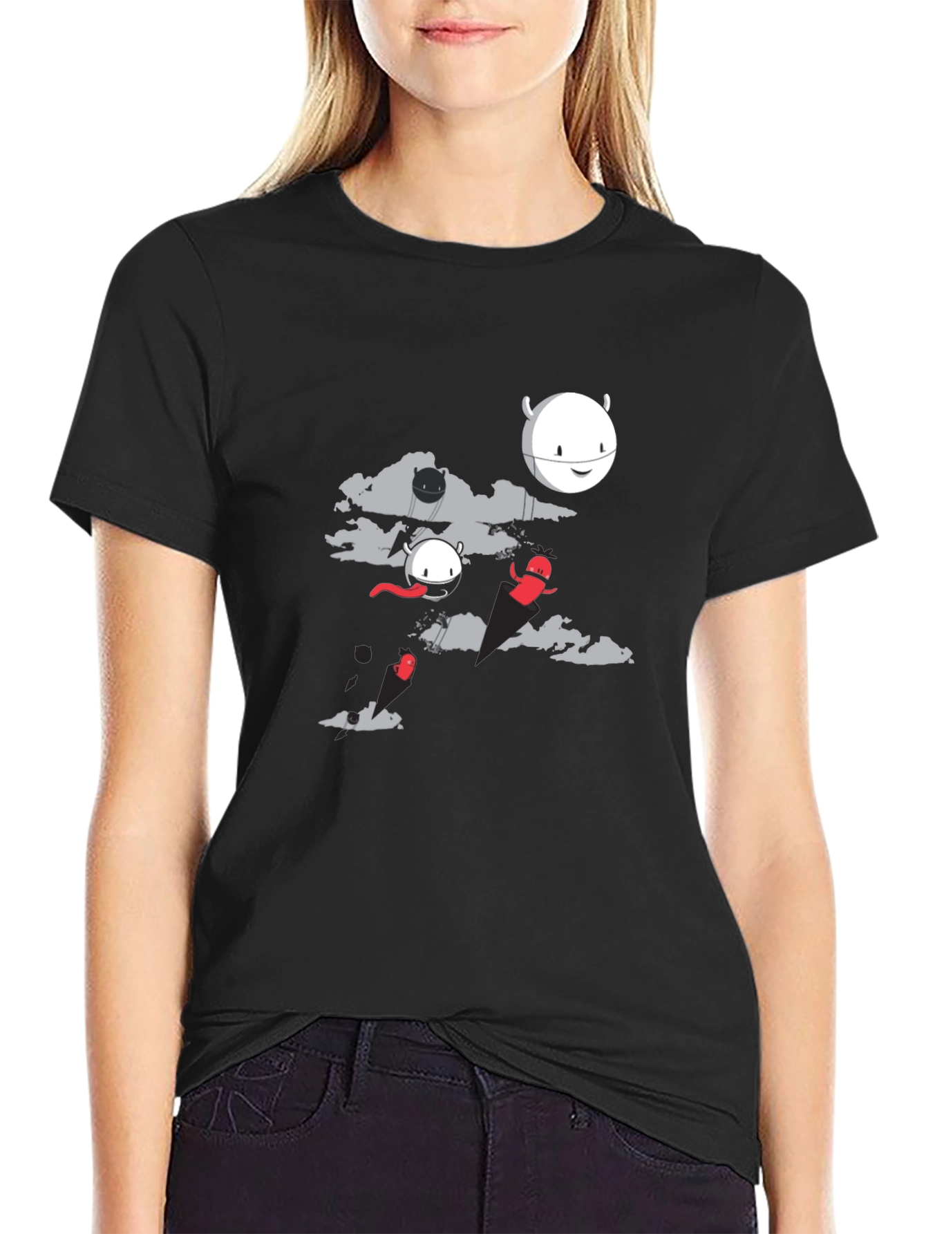 Cartoon Graphic Black T-Shirt