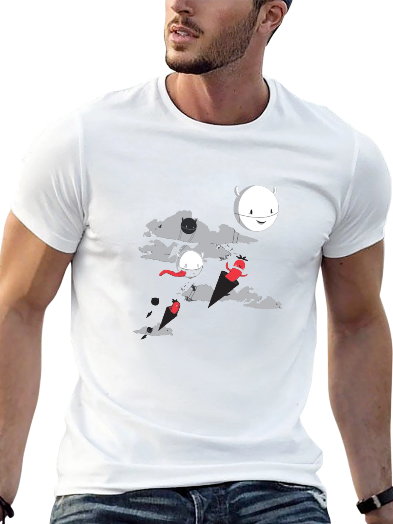Cartoon Graphic Black T-Shirt