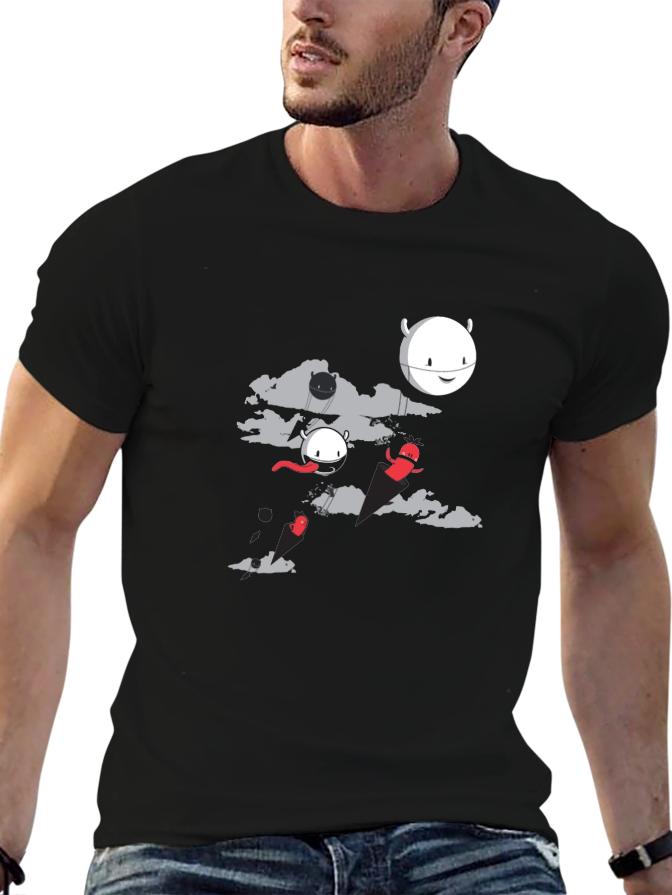 Cartoon Graphic Black T-Shirt