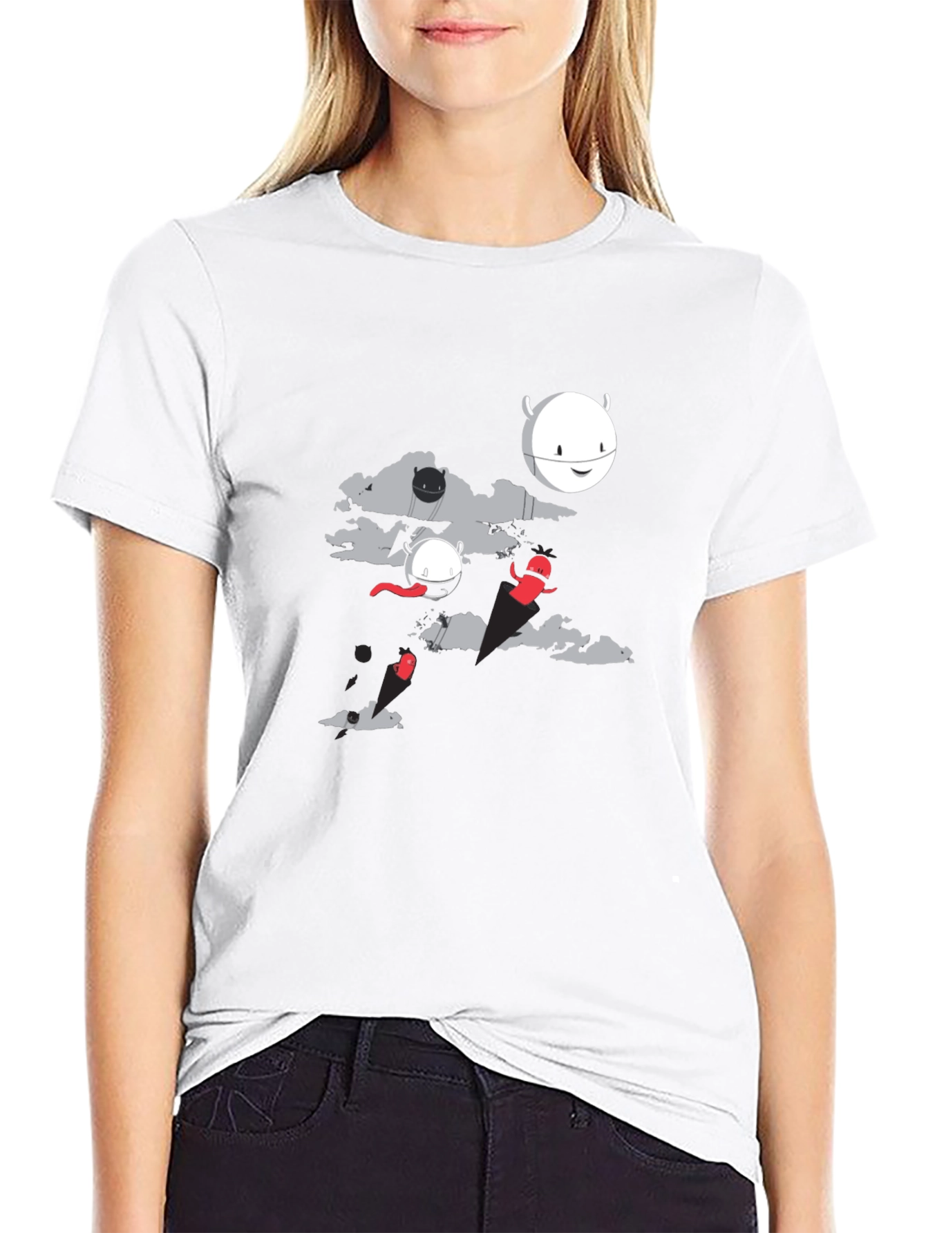 Cartoon Graphic Black T-Shirt