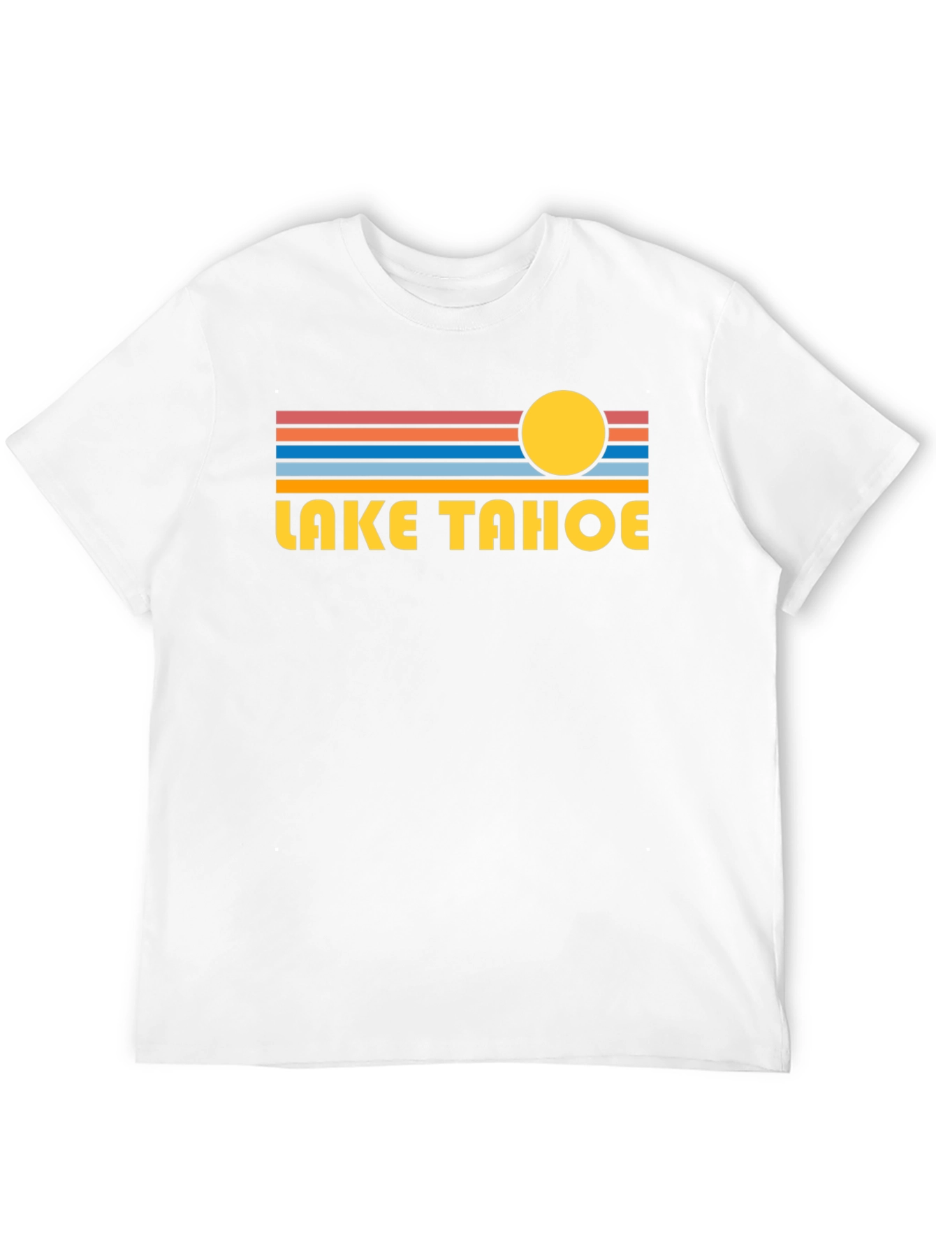 Lake Tahoe Graphic Tee - Retro Style Black T-Shirt