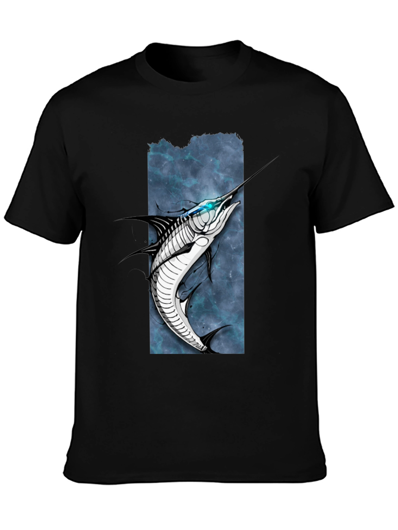 Marlin Graphic Tee - Black Cotton T-Shirt