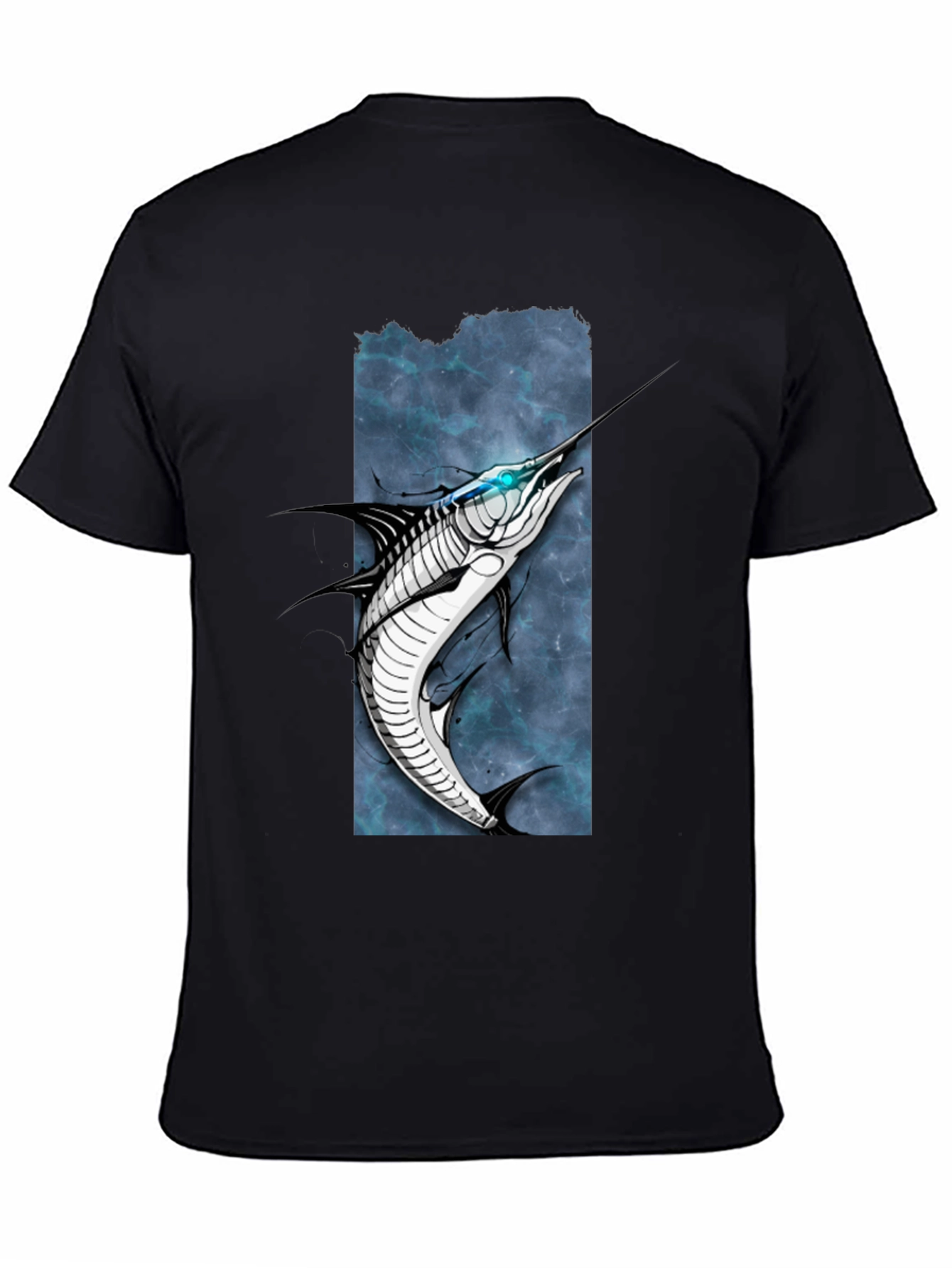 Marlin Graphic Tee - Black Cotton T-Shirt