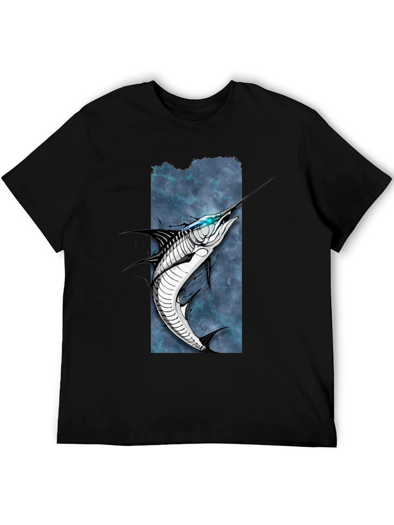 Marlin Graphic Tee - Black Cotton T-Shirt