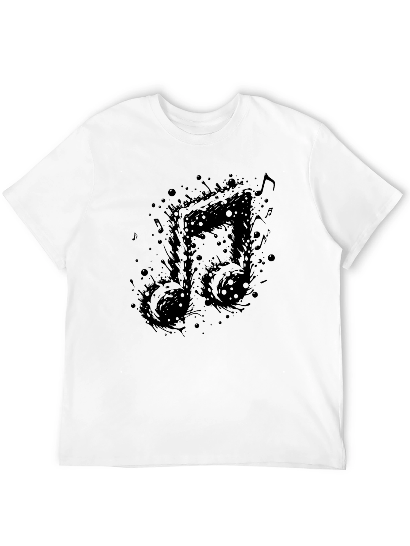 Abstract Music Note Black T-Shirt