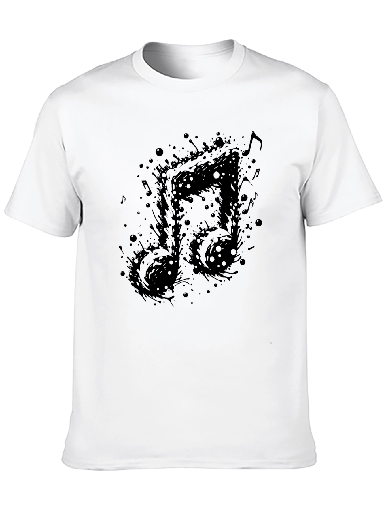 Abstract Music Note Black T-Shirt