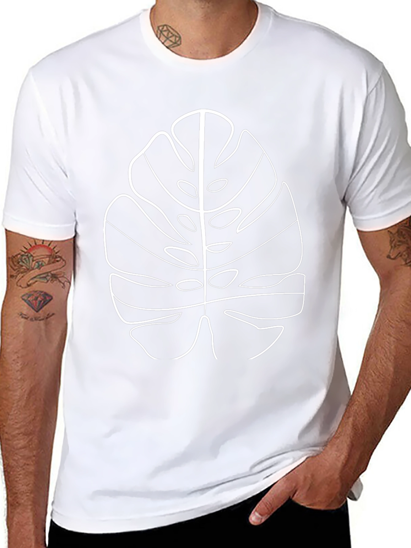 Minimalist Monstera Leaf Graphic T-Shirt