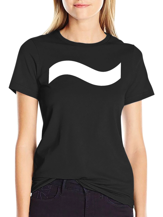 Mens Black T-Shirt with White Wave Design