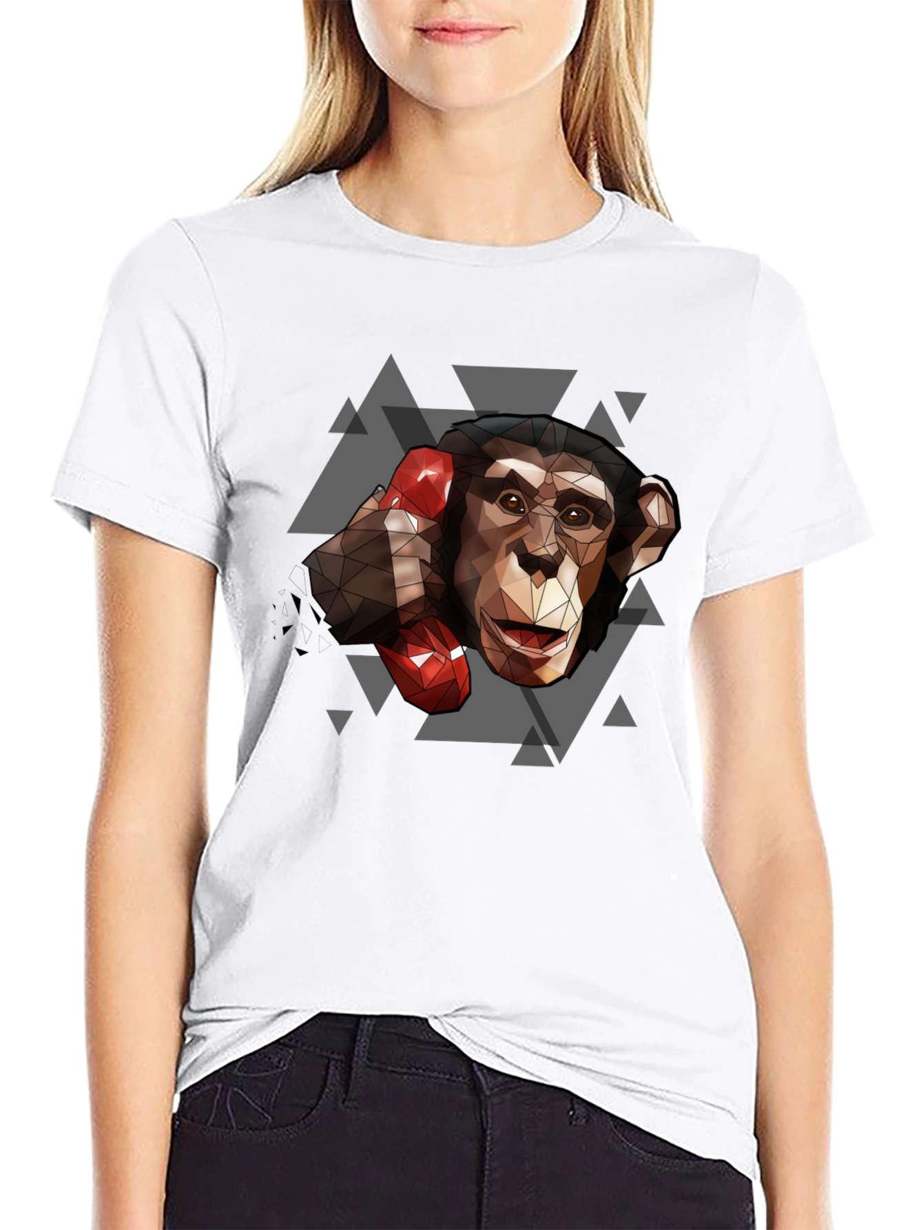 Geometric Monkey Boxing T-Shirt