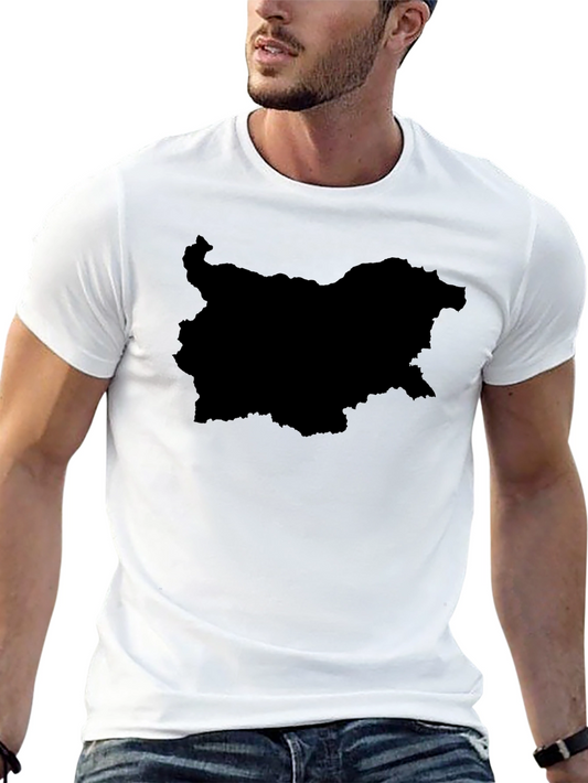 Black Bulgaria Map Graphic T-Shirt