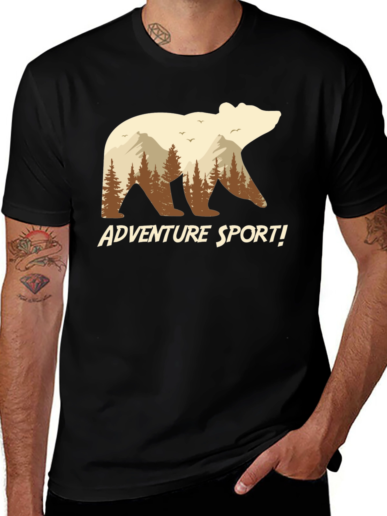 Adventure Sport Bear Graphic T-Shirt