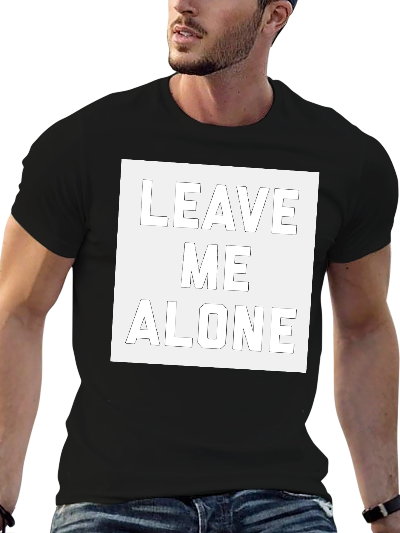 Leave Me Alone Graphic T-Shirt - Black
