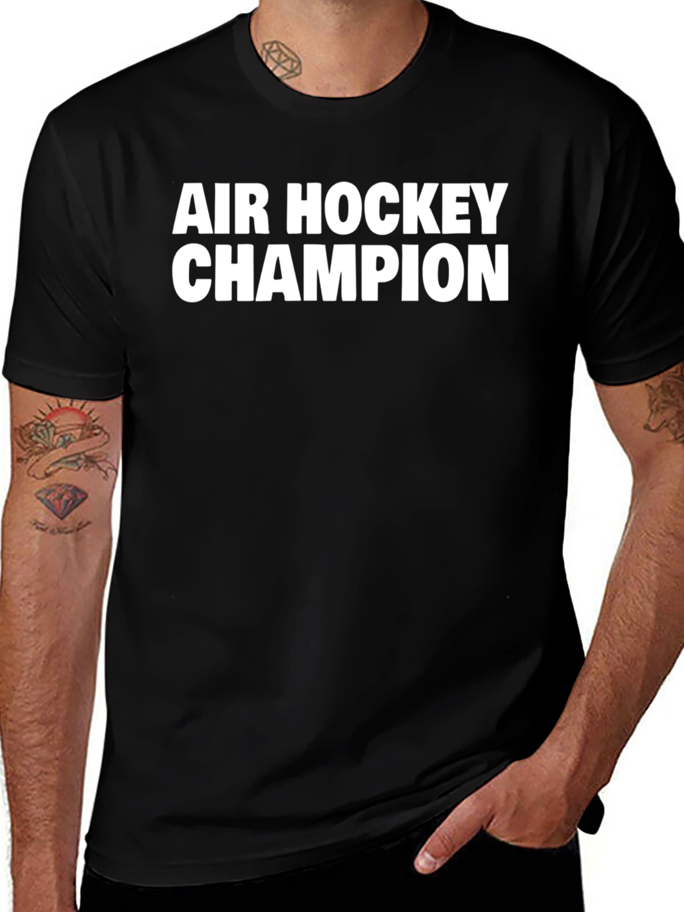 Air Hockey Champion Black T-Shirt