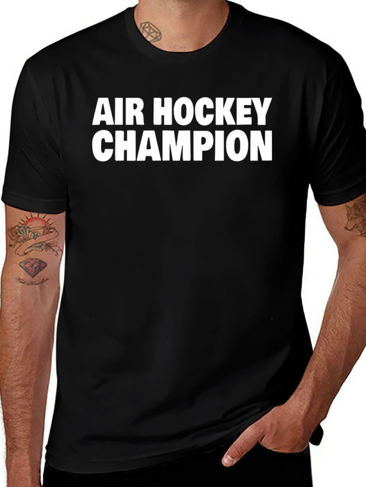 Air Hockey Champion Black T-Shirt