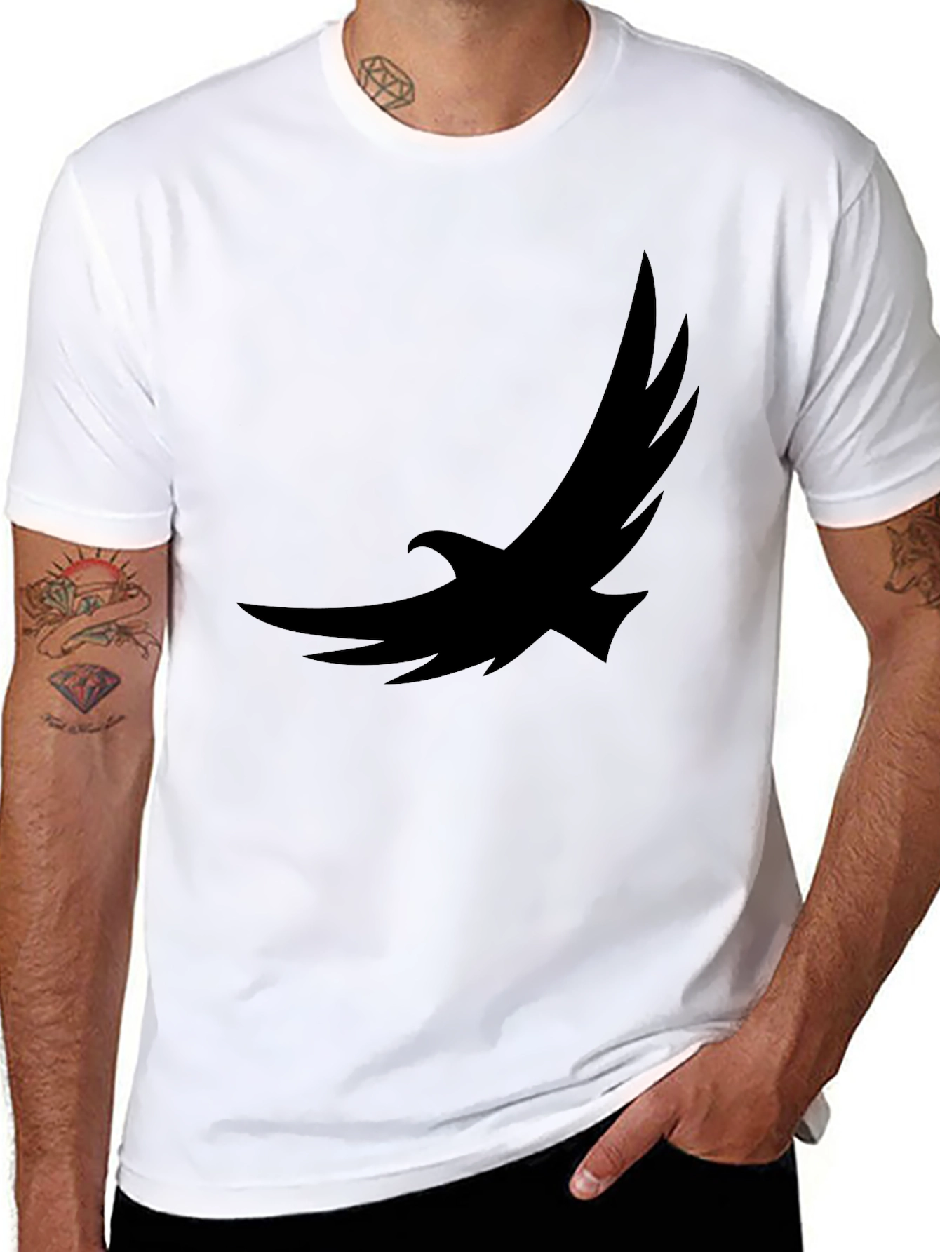 Black Eagle Graphic Tee - Soft Cotton Casual Shirt