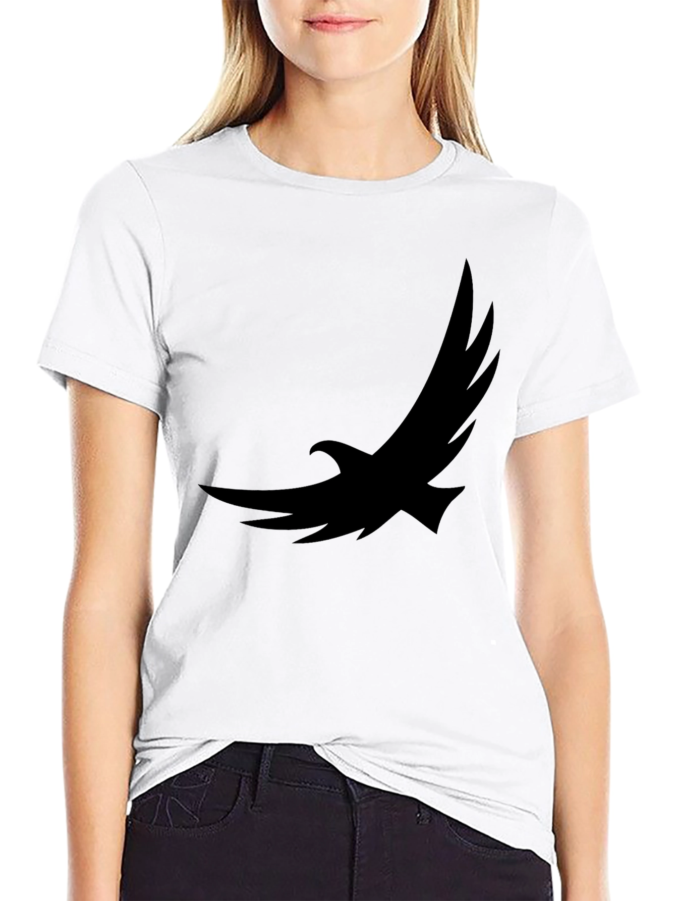 Black Eagle Graphic Tee - Soft Cotton Casual Shirt