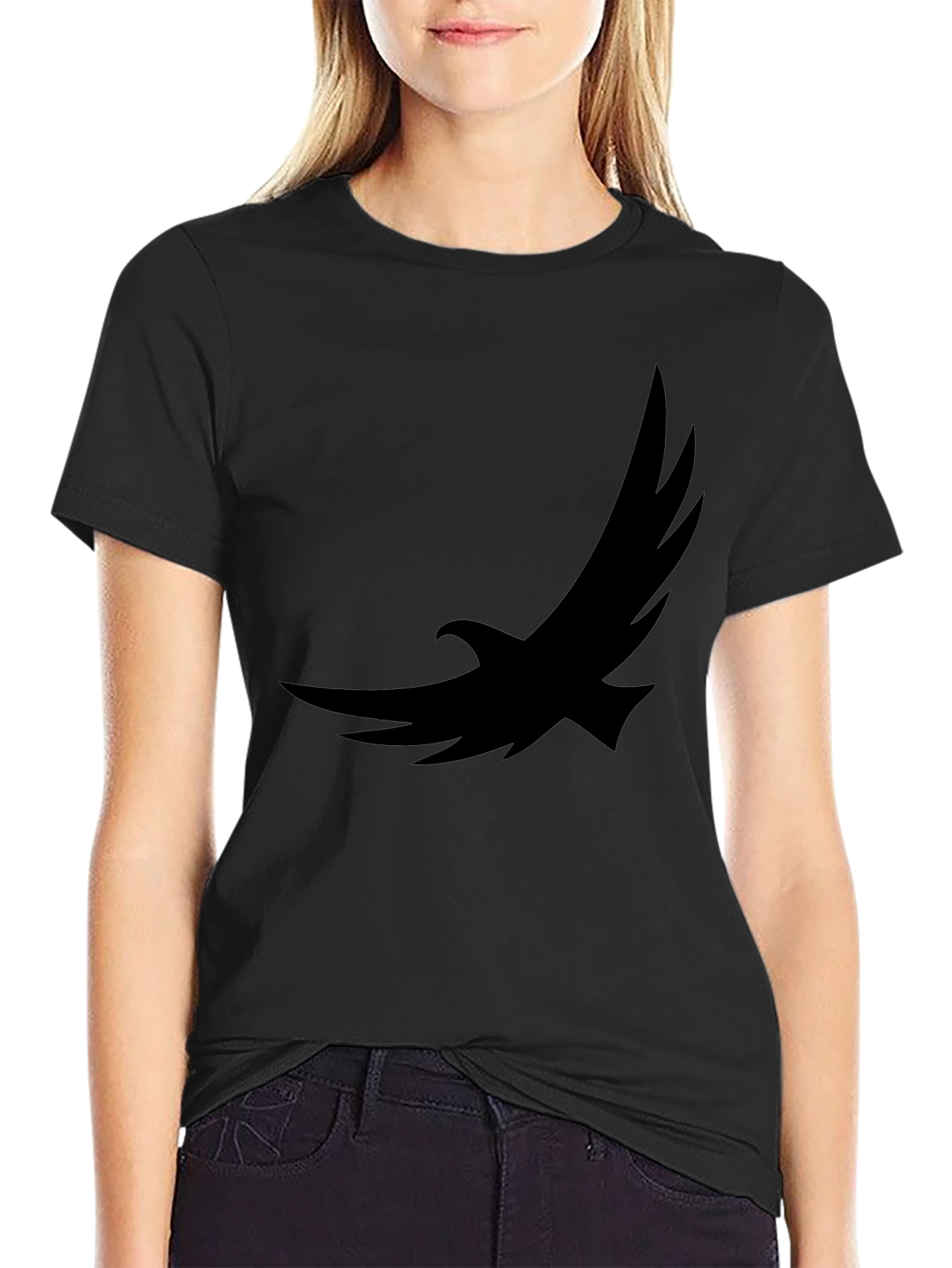 Black Eagle Graphic Tee - Soft Cotton Casual Shirt