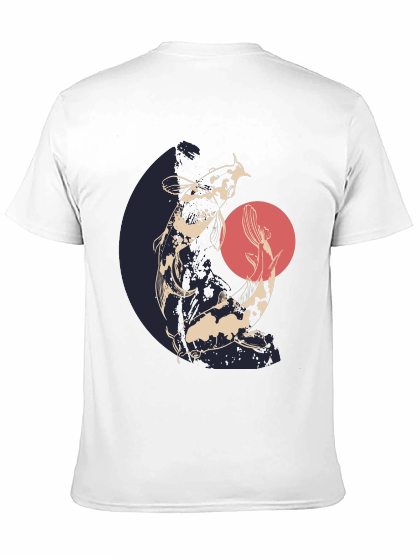 Koi Fish Graphic Tee - Black Cotton T-Shirt