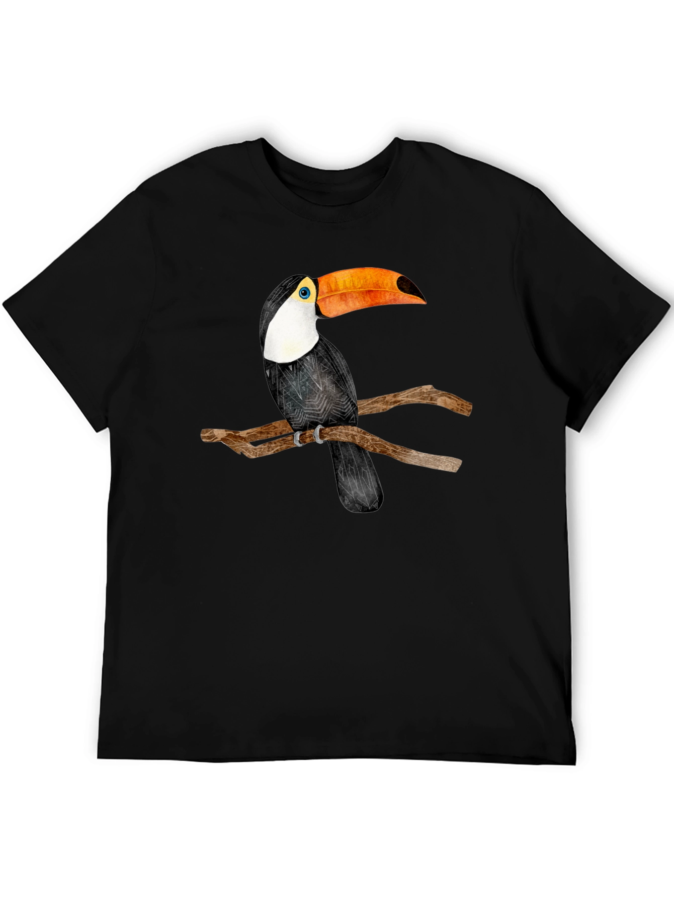 Toucan Bird Graphic Black T-Shirt