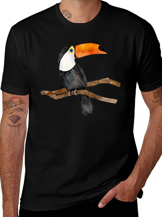 Toucan Bird Graphic Black T-Shirt