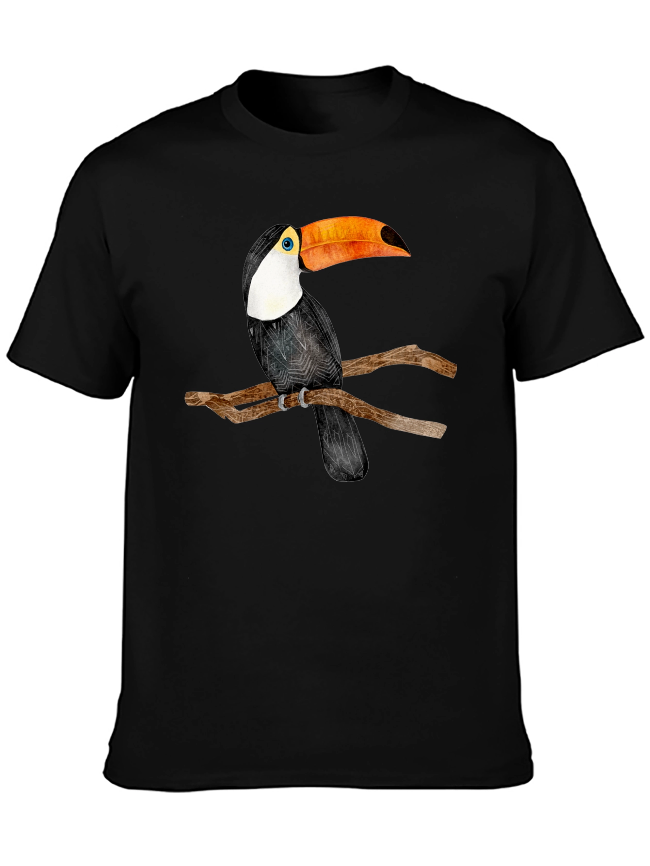 Toucan Bird Graphic Black T-Shirt