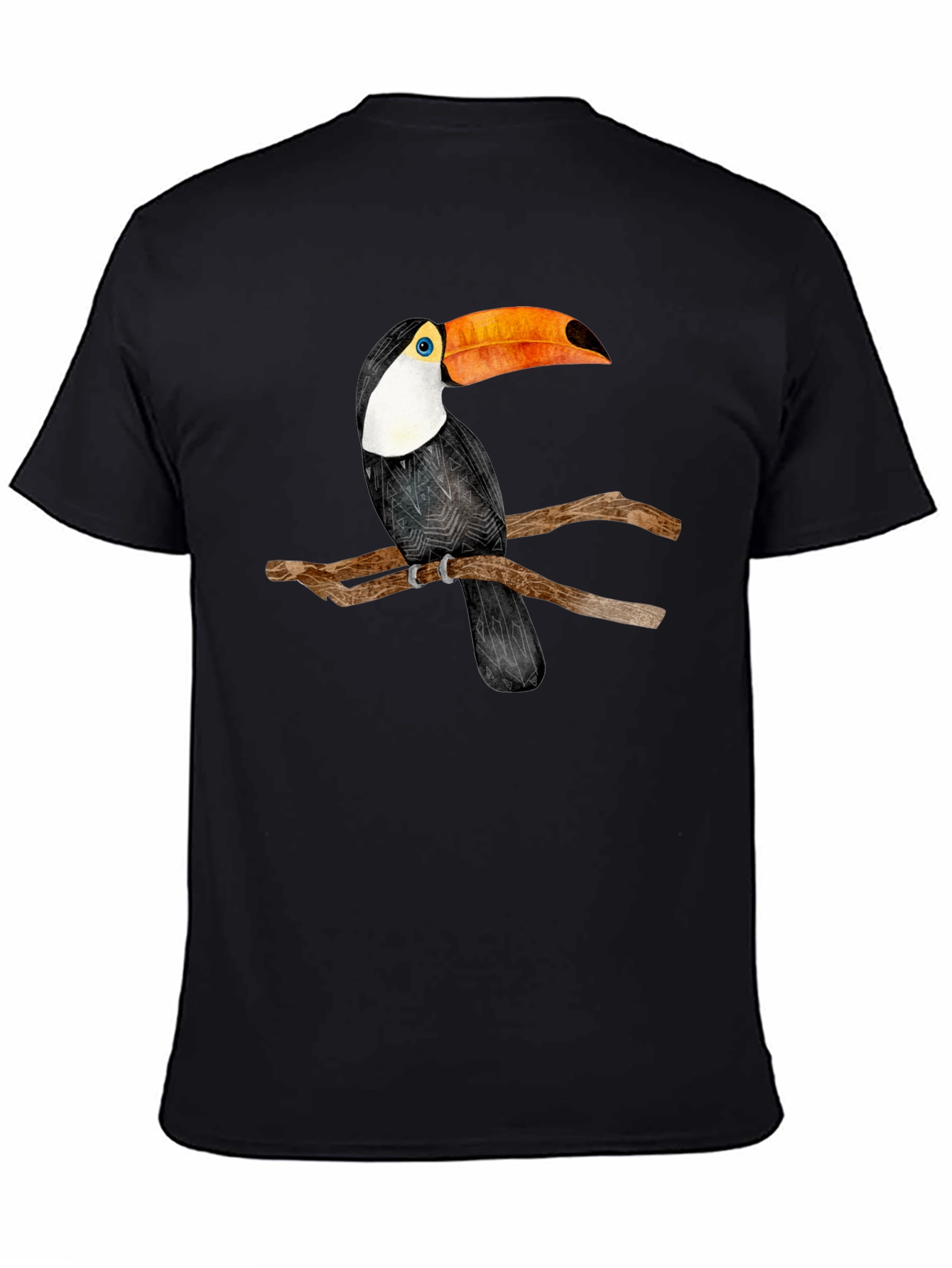 Toucan Bird Graphic Black T-Shirt