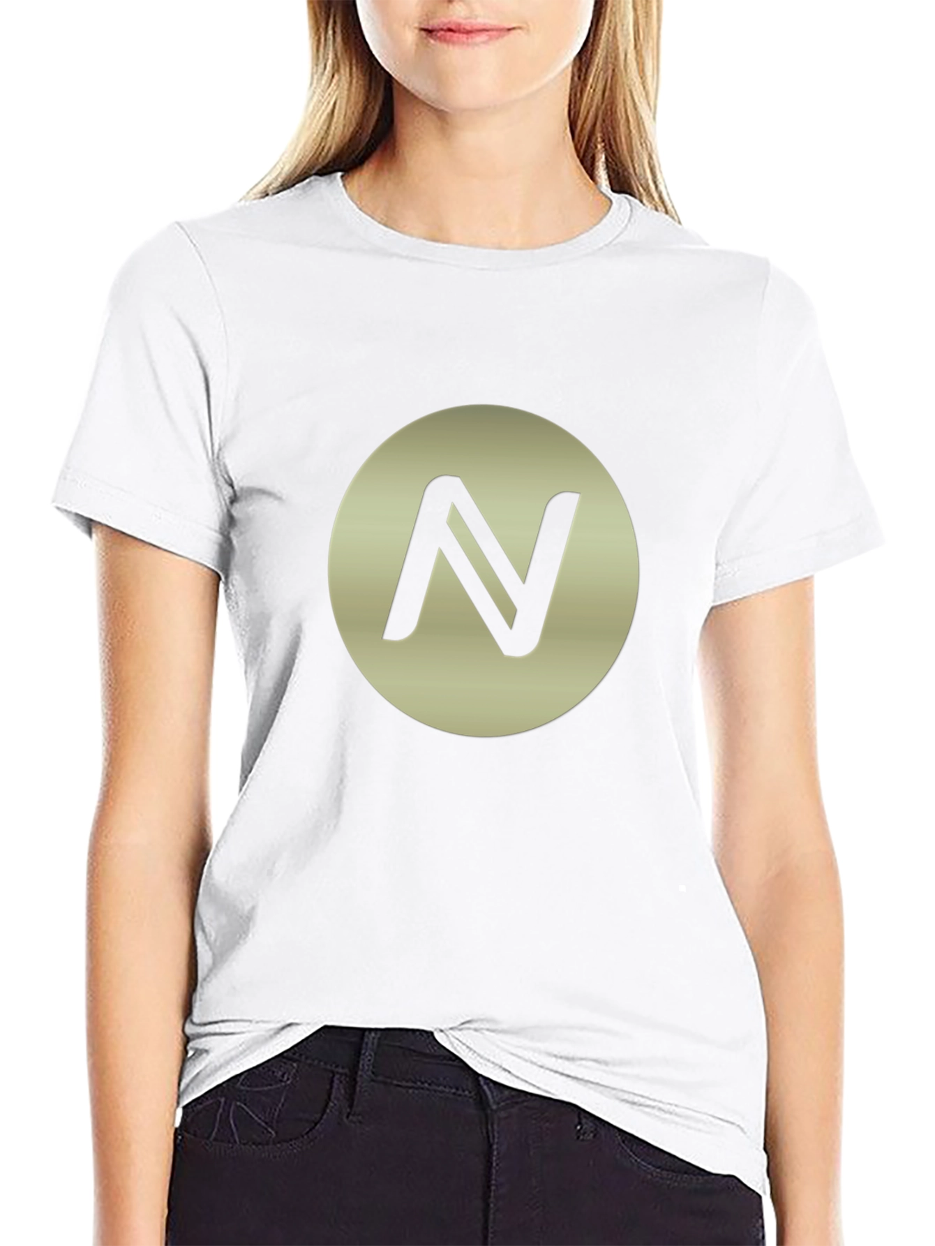 Modern Black Tee with Circle N Design