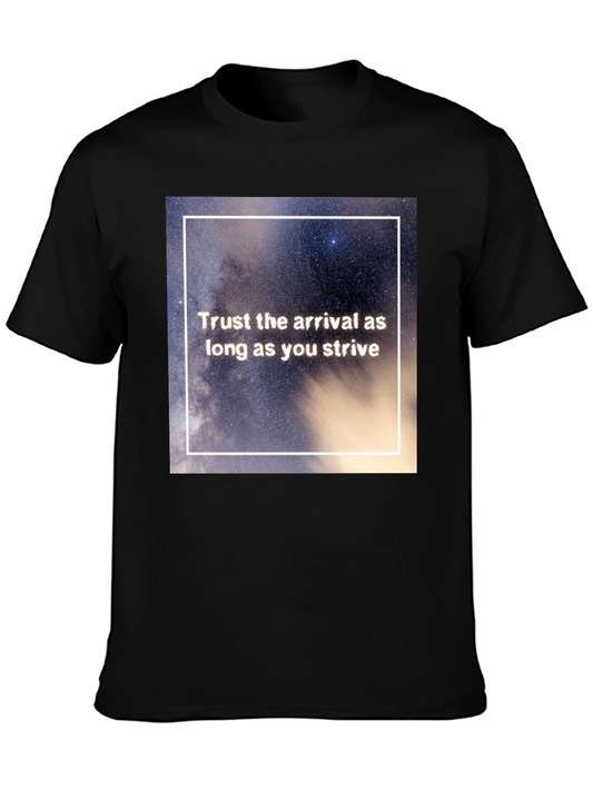 Trust The Arrival Graphic Tee - Black Casual T-Shirt