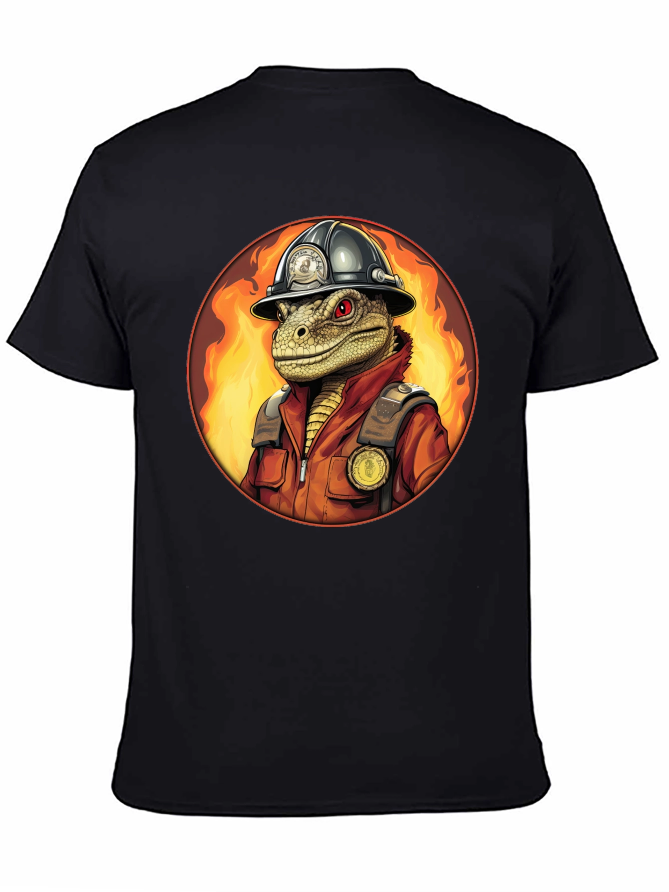 Lizard Firefighter Graphic Tee