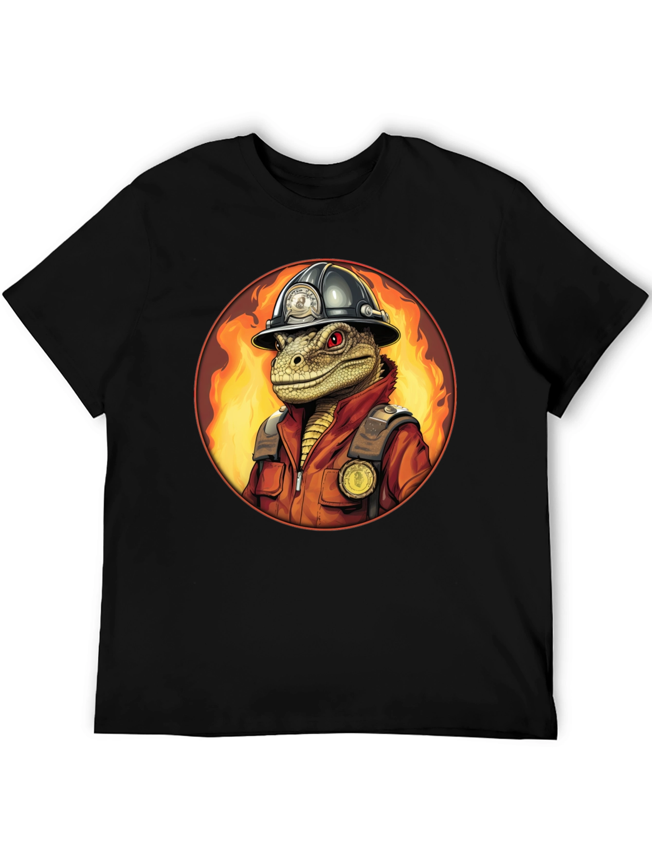 Lizard Firefighter Graphic Tee