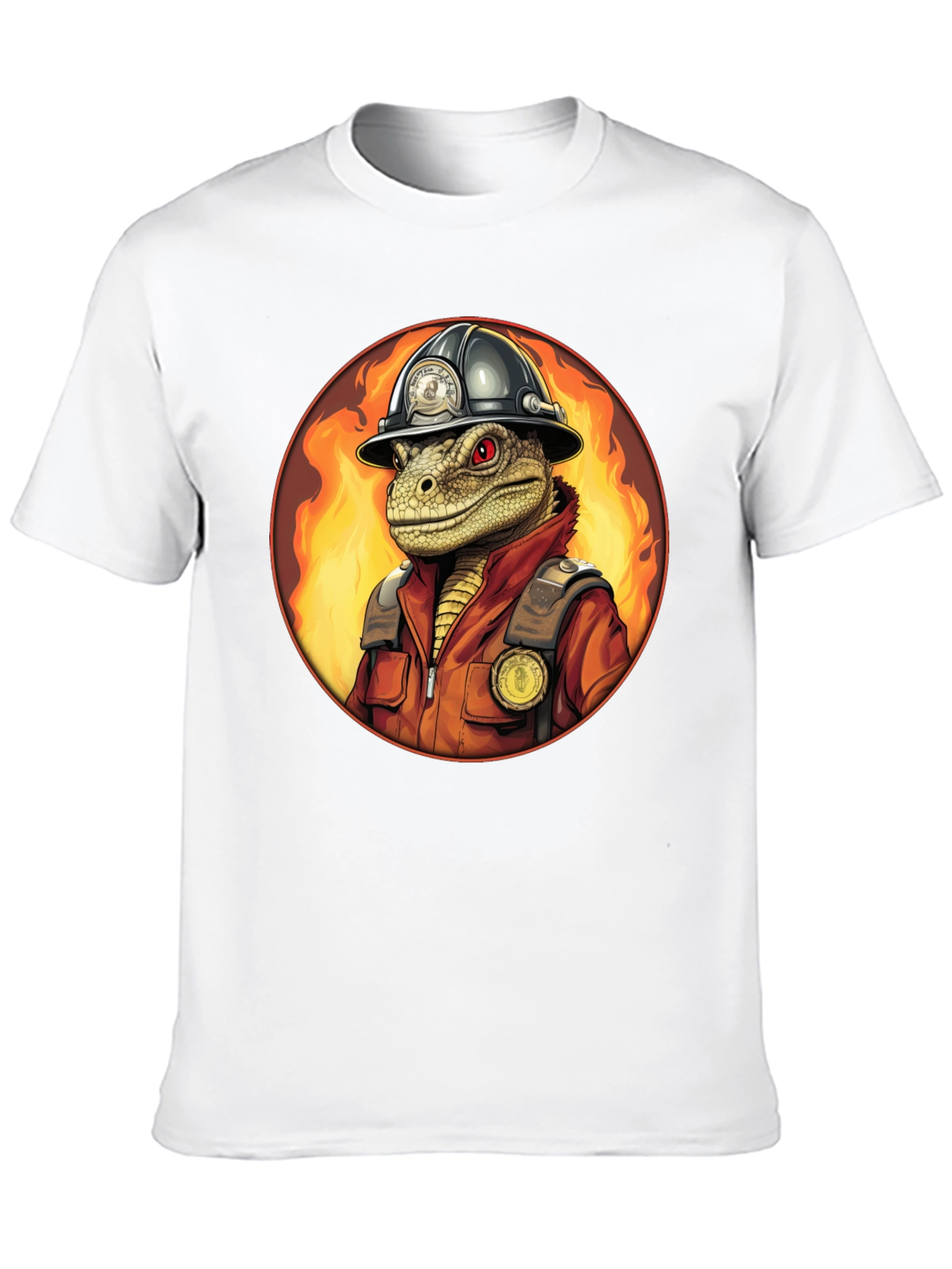 Lizard Firefighter Graphic Tee