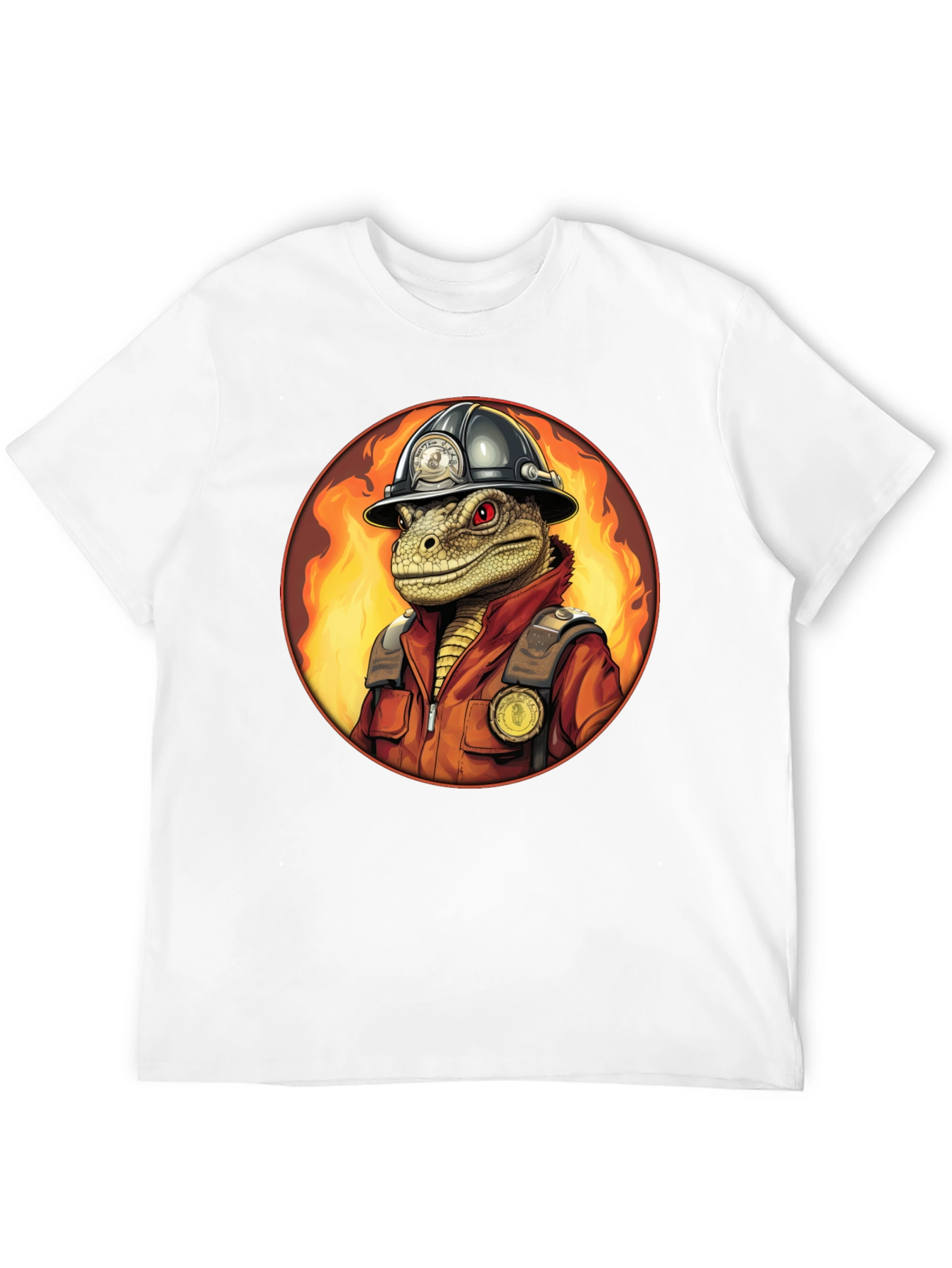 Lizard Firefighter Graphic Tee