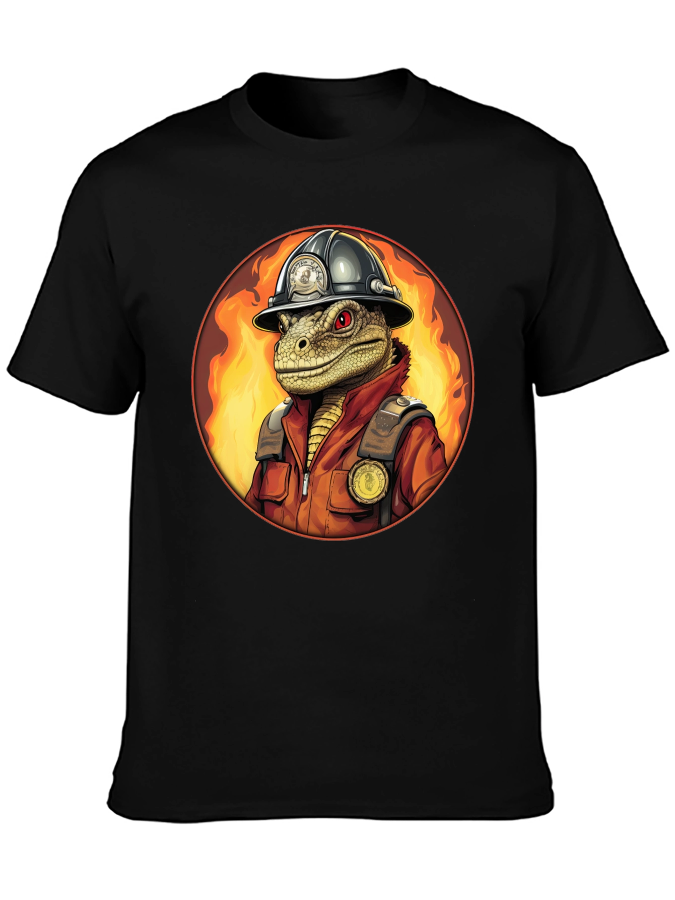 Lizard Firefighter Graphic Tee