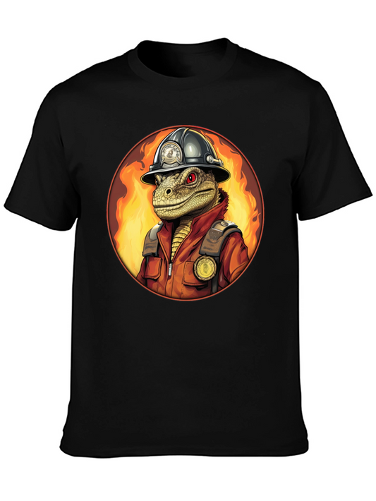 Lizard Firefighter Graphic Tee